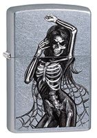 Zippo Personalized Message Engraved on Backside Customized Skeleton Lady Windproof Lighter