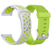 SKYLET for Fitbit Blaze Bands, 2 Pack Breathable Silicone Replacement Wristband for Fitbit Blaze Bracelet (No Tracker, No Frame)[2PC: Silver-Yellow&Lime]