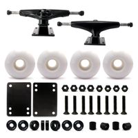 VJ 5.0 Skateboard Trucks (Black), Skateboard Wheels 52mm, Skateboard Bearings, Skateboard Pads, Skateboard Hardware 1" (52mm White)