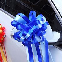 JISHUQICHEFUWU Festival Gift Packing Organza Pull Bows Ribbons Wedding Car Party Decoration Pull Flower Ribbons DIY 8pc,Dark Blue + Light Blue