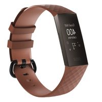 ZSZCXD Compatible for Fitbit Charge 3, Soft Silicone Replacement WatchBand Strap Band Wristband for Fitbit Charge 3 (Coffee, Small)