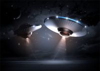 Leowefowa 7X5FT UFO Backdrop Unidentified Flying Objects Backdrops for Photography Twinkle Twinkle Starry Night Vinyl Photo Background Planet Kids Adults Personal Portraits Party Studio Props