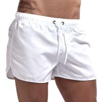 haoricu Men's Beach Shorts Quick Dry Surfing Swim Trunks Elastic Drawstring Shorts Multi-Color Optional White
