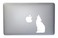 Howling Wolf Vinyl Decal for MacBook, Laptop or Other Device 5 Inch (White)