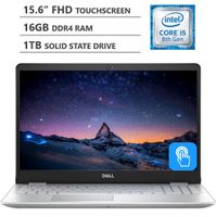 2019 Newest Dell Inspiron 15.6" Full HD LED-Backlit Touchscreen Laptop, Intel Core i5-8265U Processor up to 3.9GHz, 16GB RAM, 1TB Solid State Drive, Backlit Keyboard, Wireless-AC, Windows 10, Silver