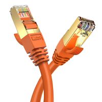 Veetop 6FT CAT8 Ethernet Cable Veetop 40Gbps 2000Mhz High Speed Gigabit SFTP LAN Network Internet Cables with RJ45 Gold Plated Connector for Router, Modem, Gaming, Xbox(1 Pack,Orange)