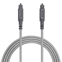 Optical Audio Cable Digital Toslink Cable 6ft - [24k Gold-Plated Nylon Braided Jacket ] Slim Flexible and Durable Fiber Optic Cord for Home Theater, Sound bar, TV, PS4, Xbox and More