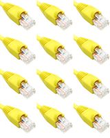 Ultra Spec Cables Pack of 12 - Yellow 1FT Cat6 Ethernet Network Cable LAN Internet Patch Cord RJ45 Gigabit