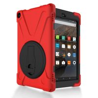 Wensltd Rubber Hybrid Hard Case Cover Stand Holder For Amazon Kindle Fire HD 8 2016 (red)
