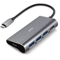 Vellsar USB C Hub with Type C PD Charging Port, 4K HDMI Port, USB 3.0 Port Compatible for Type C Laptops and More USB C Devices (20198-Grey)