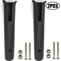 TIHOOD 2PCS Tube Rod Rack-Replacement Parts and Accessories for Tournament Fishing, Rod Fishing, Deep Sea Fishing and Trolling/Fishing Rod Holder Rod with Screws (Black)
