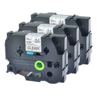 GREENCYCLE 3PK Black on Clear Label Tape Compatible for Brother TZE 151 TZe151, 1 Inch, PT-P700 Labeling Maker