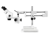 Vision Scientific VS-5E Binocular Zoom Stereo Microscope, 10x Widefield Eyepiece, 0.7X-4.5X Zoom Range, 7X-45x Magnification Range, Double Arm Boom Stand