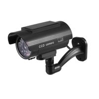 uxcell Fake Security Camera Solar Powered Dummy CCTV Surveillance System with Blinking Red LED Warning Alert Light, Sticker for Home Outdoor Indoor Black