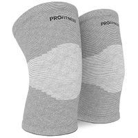 ProFitness Bamboo Knee Sleeve for Joint Pain Improved Circulation Compression – Effective Support for Running, Jogging,Workout, Walking, Hiking and Recovery (Large, Gray)