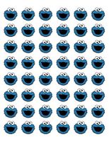 LLStickers 48 Envelope Seals Labels Stickers Cookie Monster, 1.2"