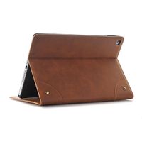 Jennyfly 8 inch Tab A Case, Easy Viewing Stand Folio Cover Retro Duralble PU Leather Book Style Full Body Protective Hard Cover with Card Slot for Samsung Galaxy Tab A 8.0-Light Brown