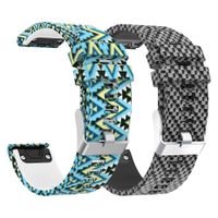 CharmingElf Compatible with Garmin Fenix 5 Band 22mm Width Wacth Straps for Fenix 5/Fenix 5 Plus/Fenix 6/Fenix 6 Pro/Forerunner 935/Forerunner 945/Quatix 5/Approach S60 (P07 Stripe)