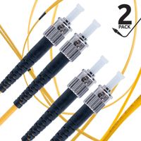 ST to ST Fiber Patch Cable Single Mode Duplex - 2m (6.56ft) - 9/125um OS1 (2 Pack) - Beyondtech PureOptics Cable Series