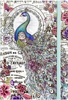 Punch Studio Hardcover Bungee Closure Gold Foil Embellished Journal - Bella Peacock 95084
