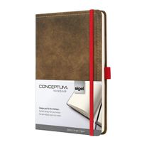 Sigel Vintage Hardcover Lined Notebook with Elastic Closure, Brown, A5 Journal Size (SGA5VEL-BR)