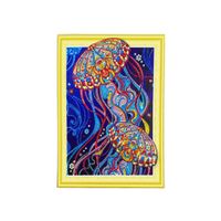 Onefa Diamond Painting Animal Embroidery -5D DIY Animal Cross Stitch Kits Home Decor Embroidery Paint-by-Diamond Kit Home Wall Decor (D)