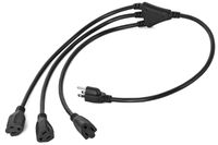 Aurum Cables 3 Prong 1-to-3 Power Cord Splitter Cable - Power Extension Cord - Cable Strip Outlet Saver - Outlet Splitter Electrical Cord - 3 Ft - 16AWG - UL approved - Black - 10 Pack