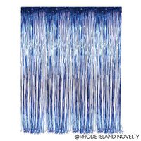 Blue Metallic Tinsel Foil Fringe Curtains for Party Photo Backdrop Wedding Decor