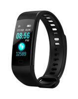 Smart Watch Slim Fitness Tracker Heart Rate Monitor, Gym Sports Tracker Watch, Waterproof Pedometer Watch with Sleep Monitor, Step Tracker (Black)