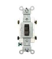 Leviton CSB2-20 20 Amp, 120/277 Volt, Toggle Double-Pole AC Quiet Switch, Commercial Grade, Grounding, Brown