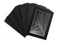 Mat Board Center, Pack of 25, 5x7 Black Picture Mats with White Core for 4x6 Pictures