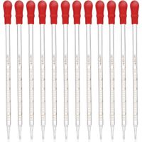 12PCS Glass Transfer Pipettes, LEOBRO 1ML Graduated Essential Oil Pipette Dropper Eye Dropper Liquid Dropper Thick Glass Pipette for Essential Oil, Laboratory, Medicine, Nutrient, Painting