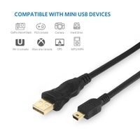 Mini USB Cable USB 2.0 Type A to Mini B Cable Male Cord for GoPro Hero 3+, Hero HD, PS3 Controller, Cell Phones, MP3 Players, Dash Cam, Digital Camera, SatNav, GPS Receiver, PDAs etc (15ft)