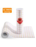 LEOTER Clear Transfer Paper Vinyl Tape Roll-12 x 65 FT w/Red Alignment Grid Application Tape for of Cameo or Cricut Self Adhesive Vinyl for Decals, Signs, Walls, Windows and Other Smooth Surfaces