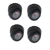 Henxlco 4 Pack Dome Dummy Fake Infrared IR CCTV Surveillance Security Cameras Imitation Simulated Blinking LED CCTV Surveillance