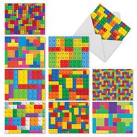 The Best Card Company, Block Letters - 10 Thank You Note Cards with Envelopes (4 x 5.12 Inch) - Bulk All Occasion Gratitude Cards for Kids M2068