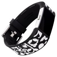 WITHit French Bull Replacement Band for use with Fitbit Charge 2 Band, Replacement Wristband Compatible with Fitbit Charge 2 Band (Black Vine)