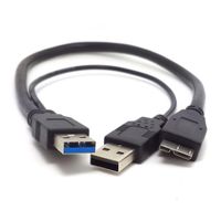 Gotd USB 3.0 A Male Micro USB 3.0 Y Cable Cord For Toshiba External Hard Drive Disk (Black)