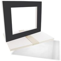 US Art Supply Art Mats Acid-Free Pre-Cut 11x14 Black Picture Mat Matte Sets. Includes a Pack of 10 White Core Bevel Cut Mattes for 8x10 Photos, Pack of 10 Backers & 10 Clear Sleeve Bags