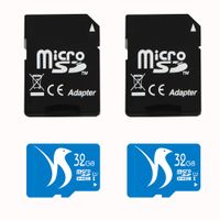 FATTYDOVE 32GB High Speed 2-Pack Micro SD Card with Adapter Compatible with Surveillance Camera Wyze, IP Security Camera, MP3/MP4 Player(32GB U1 2 Pack)