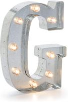 Darice Silver Metal Marquee Letter - G-9.87" Tall, Galvanized Finish