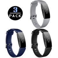 HQzon Compatible Clip Replacement for Fitbit Inspire & Fitbit Inspire HR Fitness Tracker, Made of Soft Comfortable Silicone（Bands-Black Gray Navy-S）