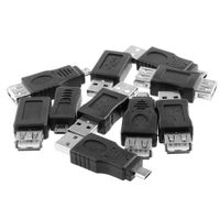 10Piece USB Mini USB 2.0 Adapters Male to Female F/M Micro Conector Splitter Black