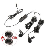 BOYA BY-M1DM 4m Dual-Head Lavalier Lapel Clip-on Microphone for iPhone Samsung OnePlus 7 Pro Smartphones Canon Nikon DSLR Cameras Camcorders Audio Recorder w 2 pcs Free Fur Windshield - Updated BY-M1