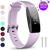 HQzon Compatible Bands/Clips Replacement for Fitbit Inspire & Fitbit Inspire HR Fitness Tracker, Made of Soft Comfortable Silicone（Band-Purple-S）
