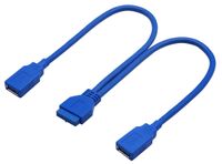 AAOTOKK 20 Pin Y Splitter Cable Dual Port USB 3.0 A Female to 20 Pin Female Motherboard Header Cable for USB Ports Directly to Computer Motherboard Backward Compatible with USB 2.0/1.0 (30cm-USB F)