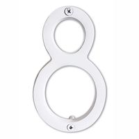 NACH hh-sdw6-wht-8 House Address Number Floating Shadow, Glossy White #8