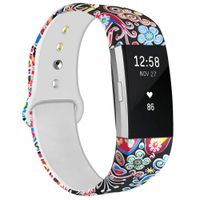 NAHAI Bands Compatible with Fitbit Charge 2, Soft Silicone Pattern Printed Replacement Bands Adjustable Sport Wristbands Strap Accessories for Fitbit Charge 2, Women Men, Small, Jellyfish