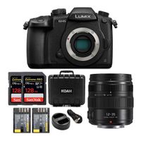 Panasonic GH5 Lumix 4K Mirrorless, 20.3 MP, Wi-Fi + BT,3.2" w/H-HSA12035 12-35MM, Dual I.S. 2.0 Lens 256GB Bundle