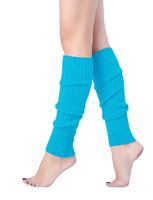 V28 Women Juniors 80s Eighty's Ribbed Leg Warmers for Party Sports (Blue B)